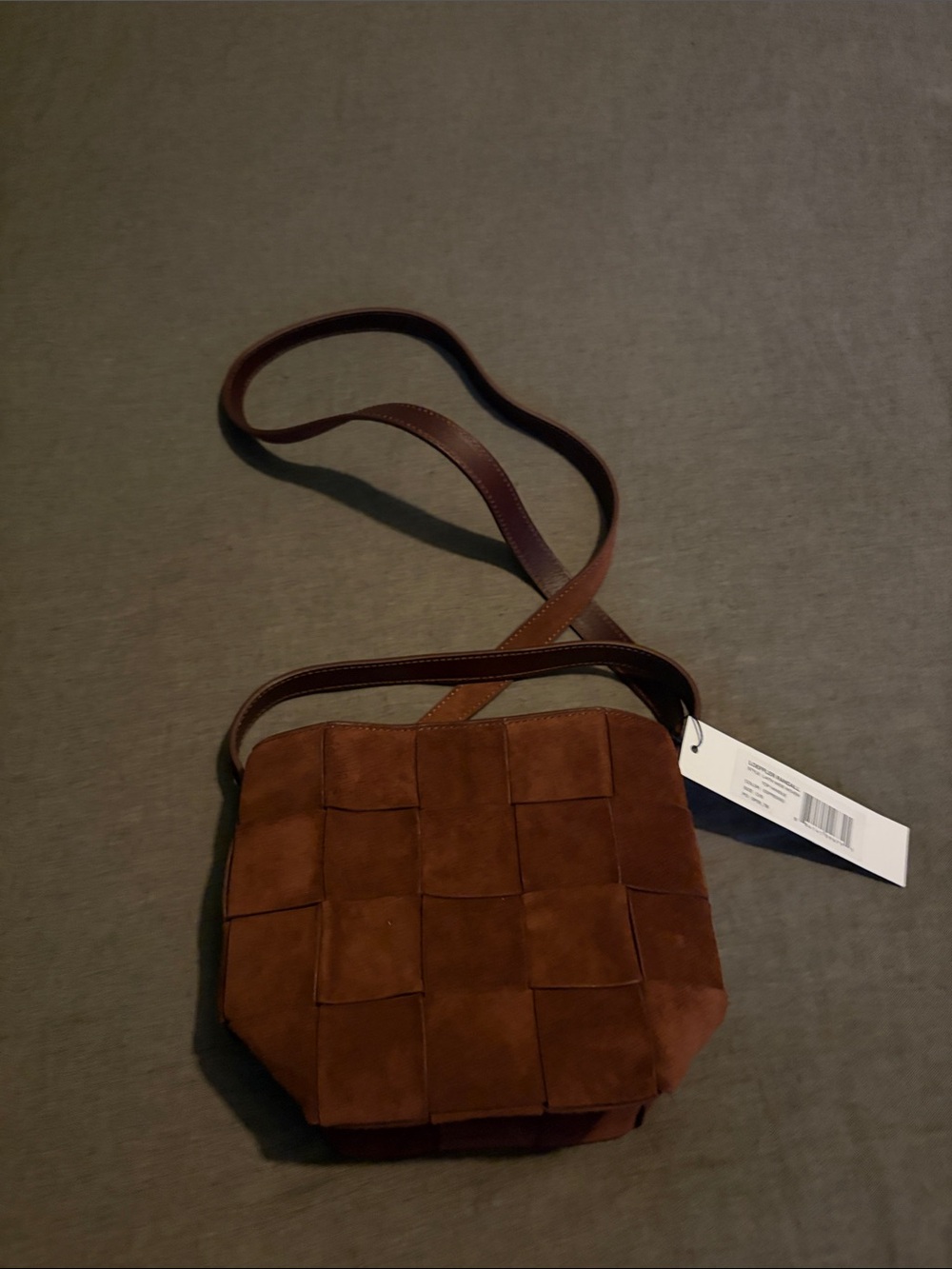 NWT Loeffler Randall Suede Laith Woven Crossbody Bag - Picture 5 of 10